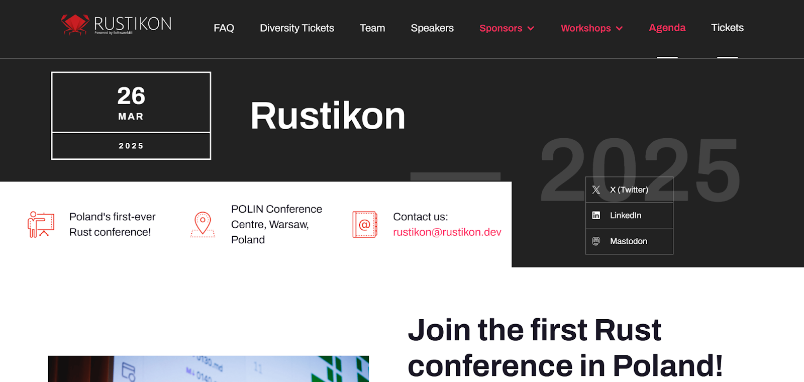 Rustikon Conference 2025 Official page