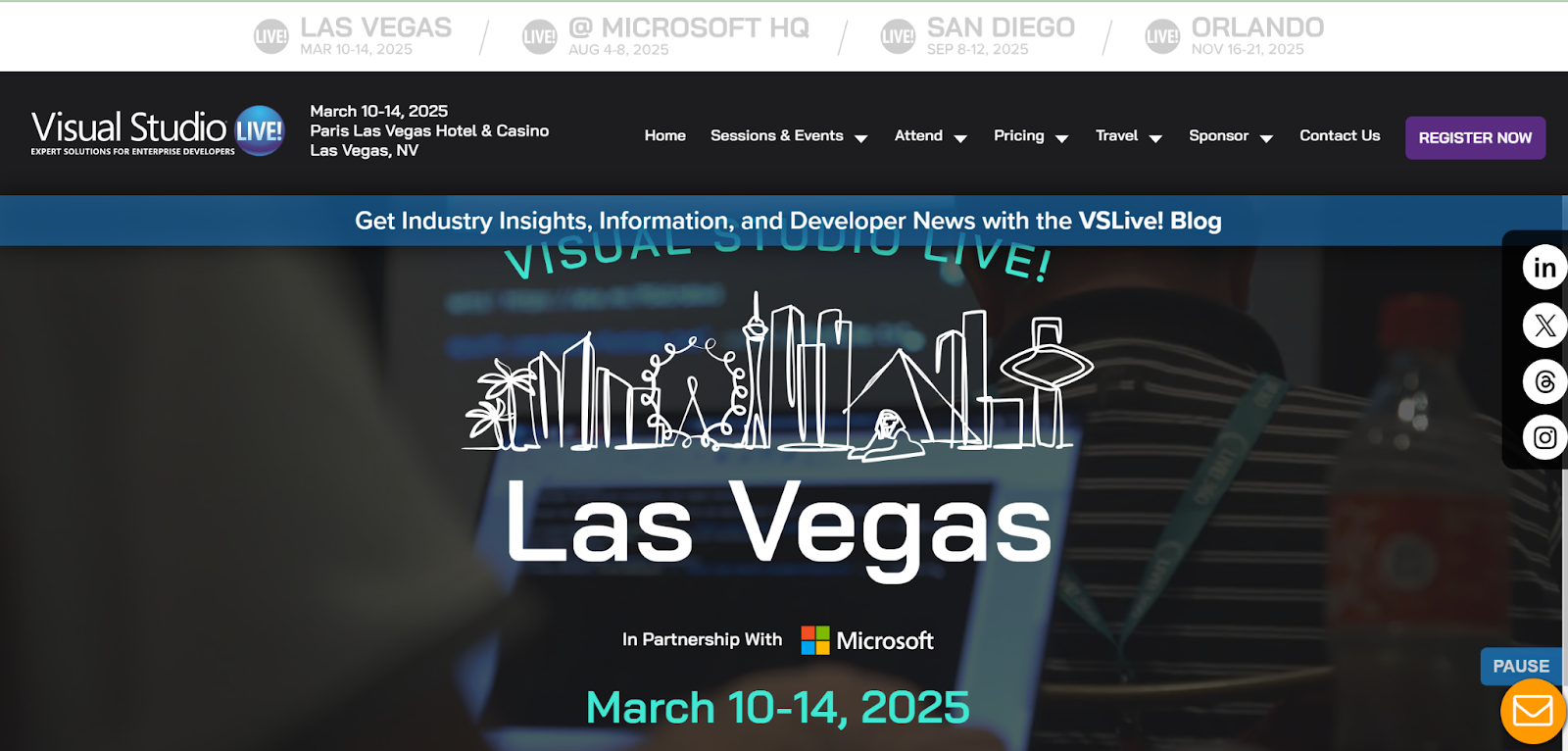 Visual Studio Live ! Las Vegas official page