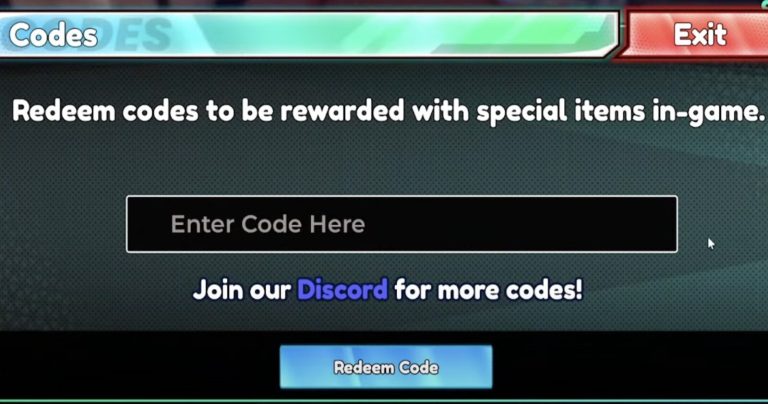 Image of the Enter codes here section in Anime Royale