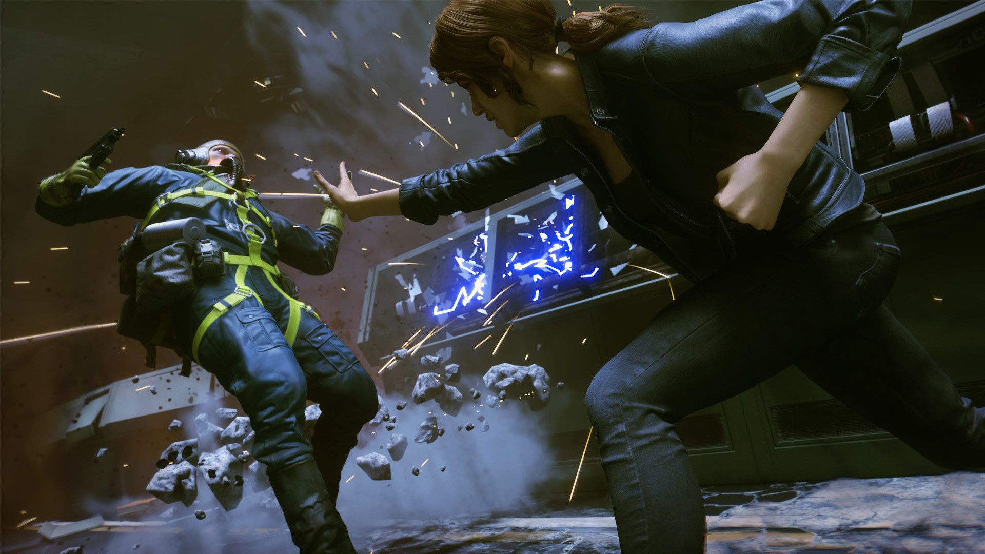 Control official screenshot showing the main character attacking with a psychic blast.