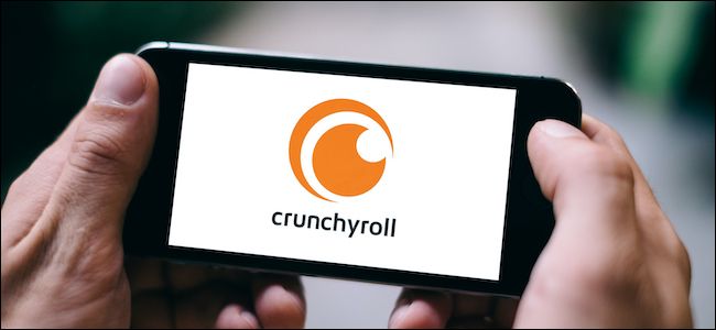 Crunchyroll logo on a smartphone