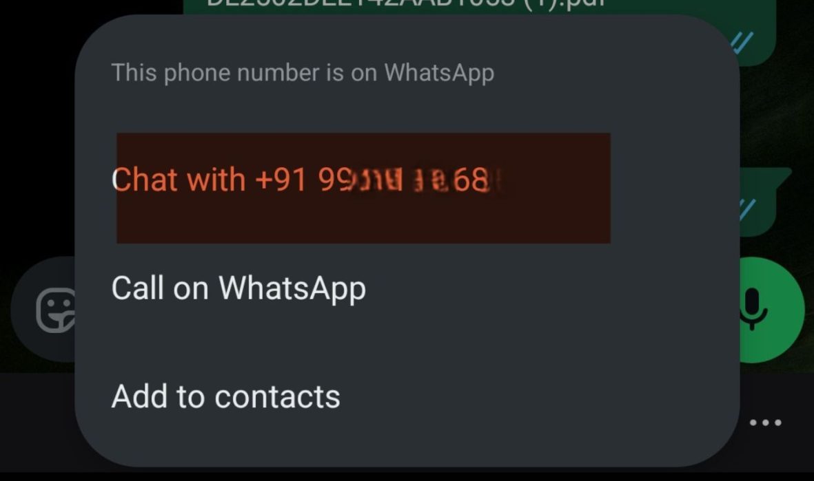 image to Tap on the number, choose Chat