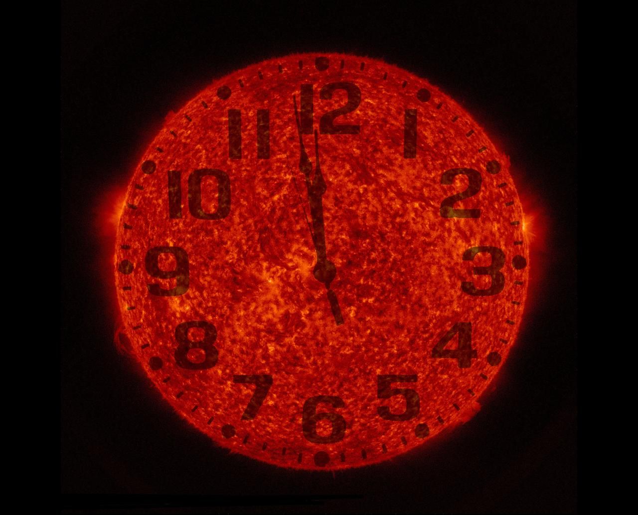 The sun with a clock face.