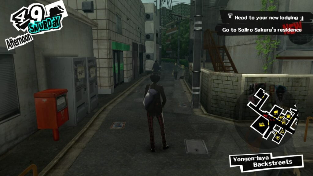 Persona 5 is one of the best PS3 RPG games and this shows the main character on their way home from school.